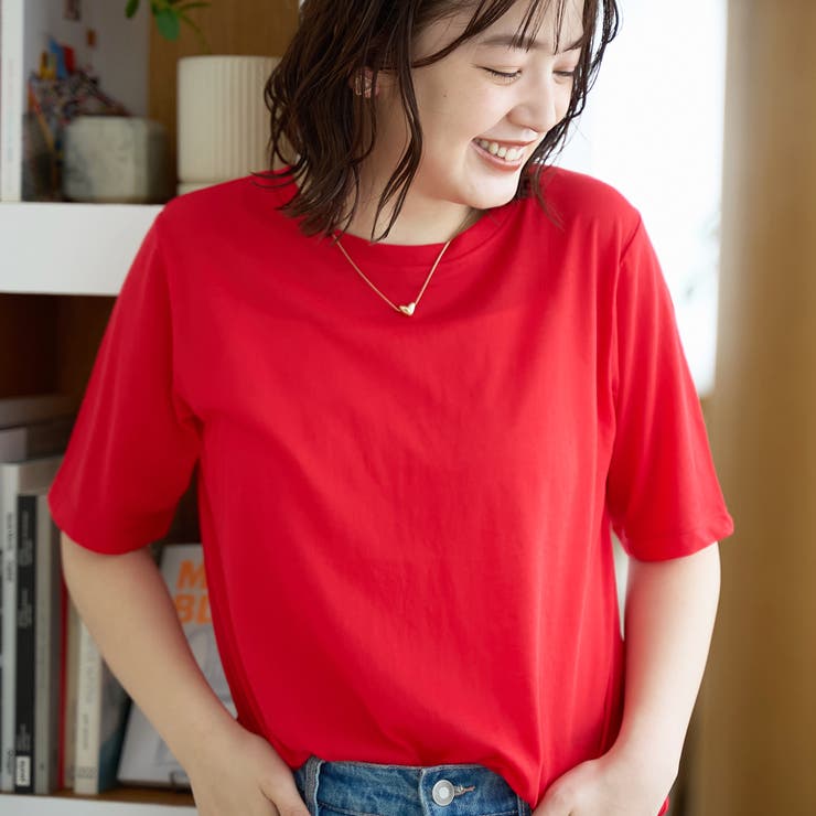 コットンナイロンシアークルー半袖Tシャツ | coen【women】 | 詳細画像16 
