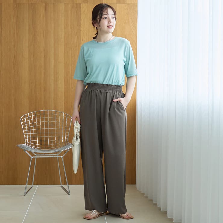 コットンナイロンシアークルー半袖Tシャツ | coen【women】 | 詳細画像17 