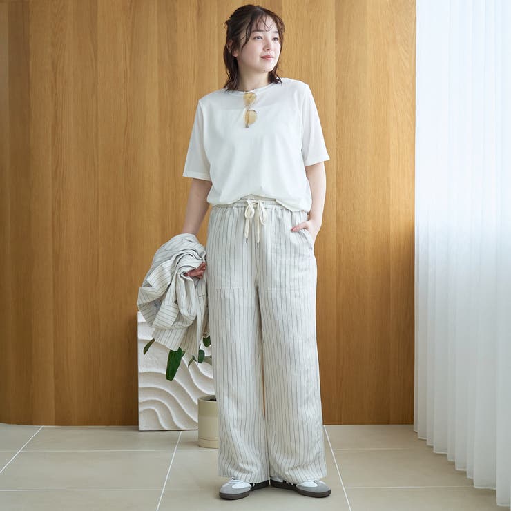 コットンナイロンシアークルー半袖Tシャツ | coen【women】 | 詳細画像2 