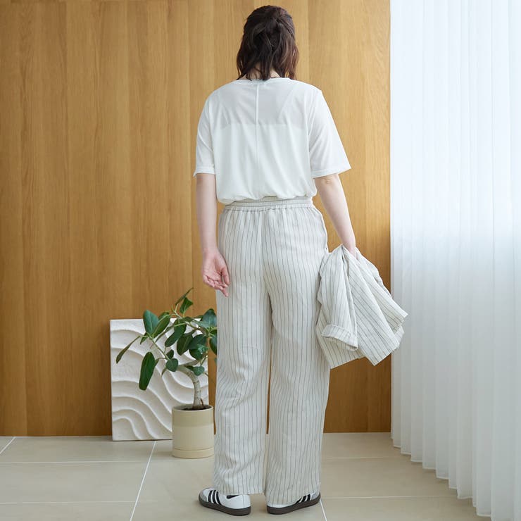 コットンナイロンシアークルー半袖Tシャツ | coen【women】 | 詳細画像3 