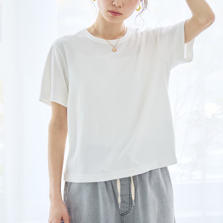 OFF WHITE | 【Feel Soft】パイル半袖Tシャツ | coen【women】