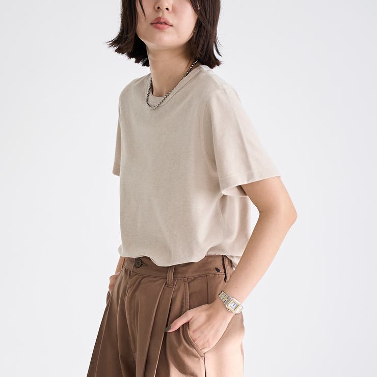 BEIGE | 【Feel Soft】パイル半袖Tシャツ | coen【women】