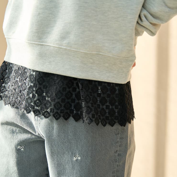 BLACK | 裾レース切替 レイヤード風タンクトップ | coen【women】