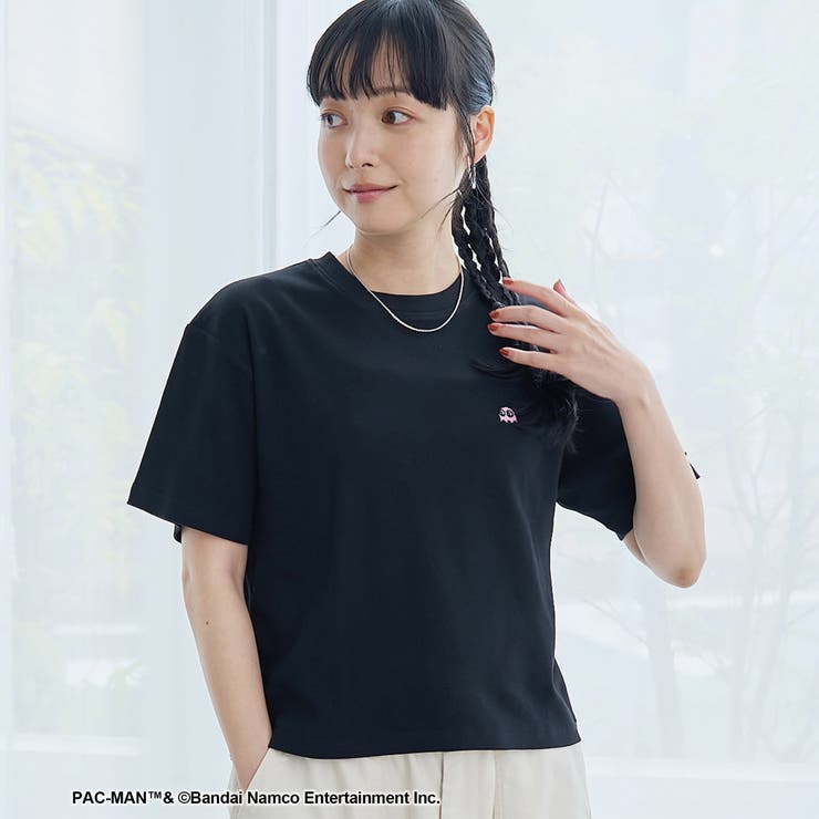BLACK | 【PAC MAN(パックマン)別注】GHOSTデザイン フライスコンパクト刺繍T… | coen【women】