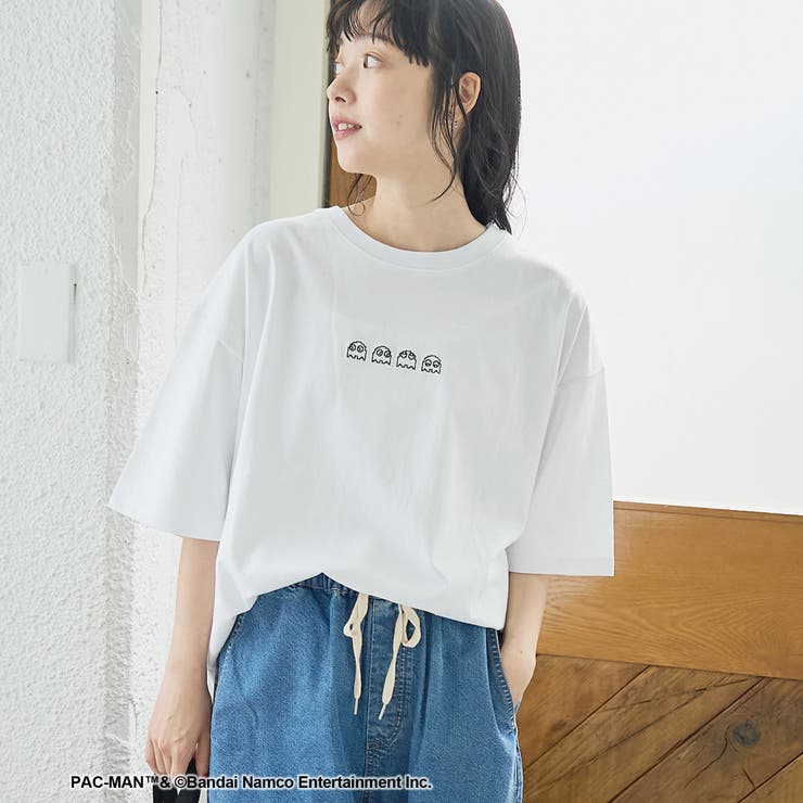 OFF WHITE | 【PAC-MAN(パックマン)別注】GHOSTデザイン 天竺刺繍BIGTシャツ | coen【women】