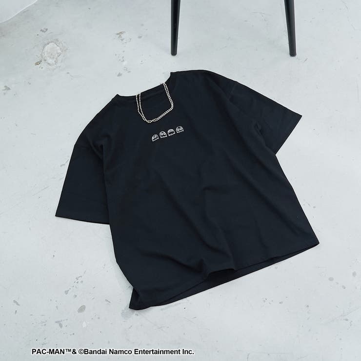 BLACK | 【PAC-MAN(パックマン)別注】GHOSTデザイン 天竺刺繍BIGTシャツ | coen【women】
