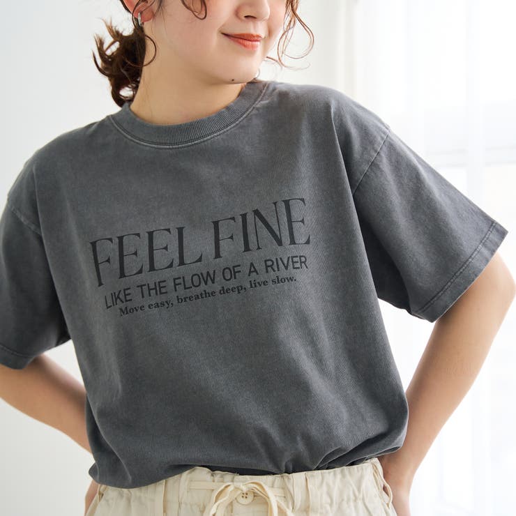DK.GRAY | ピグメントアソートロゴプリントTシャツ | coen【women】