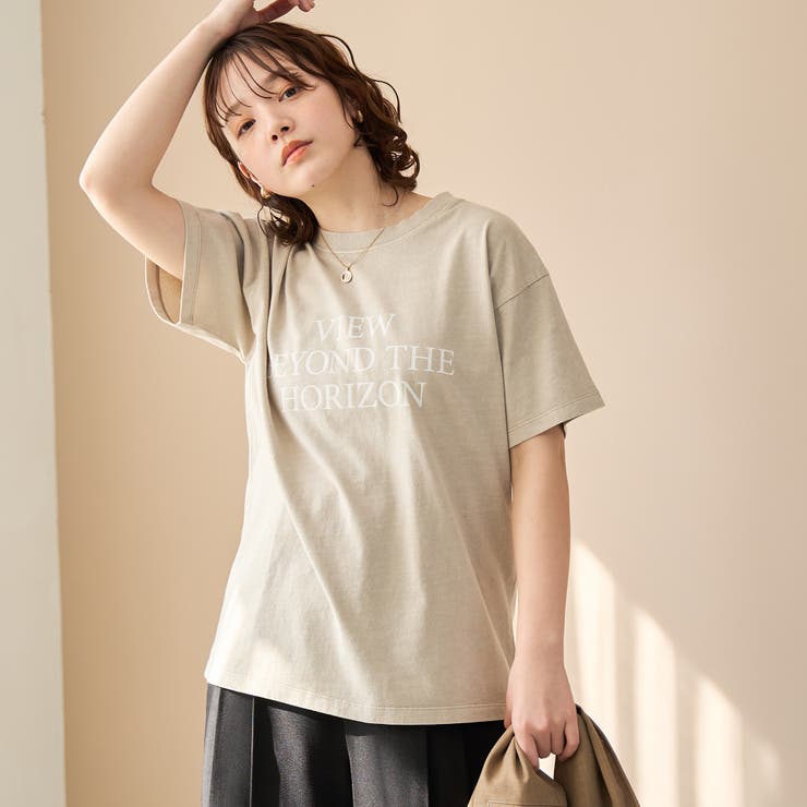 BEIGE | ピグメントアソートロゴプリントTシャツ | coen【women】