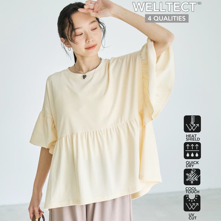 【UVカット 接触冷感】WELLTECT（ウェルテクト）USAコットン ペプラム… | coen【women】 | 詳細画像1 