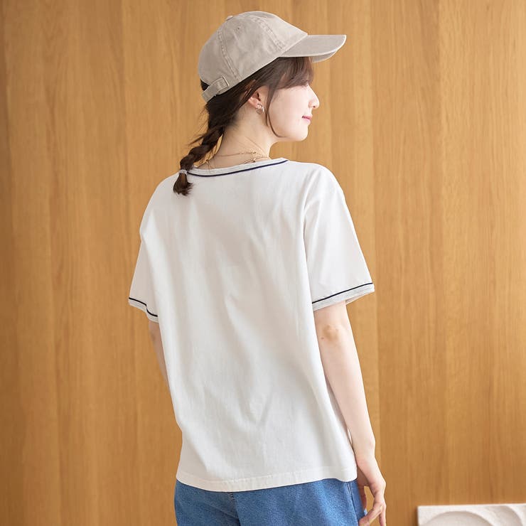 アソートカレッジロゴ 配色リンガーTシャツ | coen【women】 | 詳細画像6 