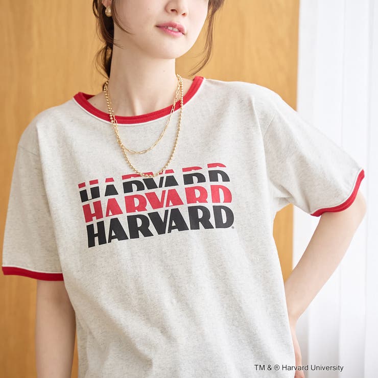 LT.GRAY | アソートカレッジロゴ 配色リンガーTシャツ | coen【women】