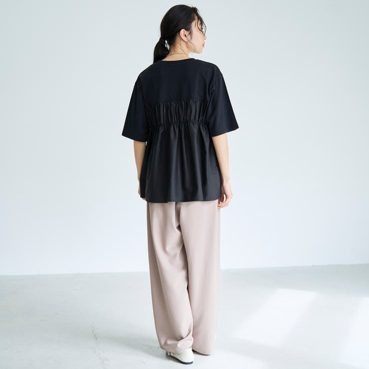布帛ドッキング 切替ギャザーTシャツ | coen【women】 | 詳細画像10 
