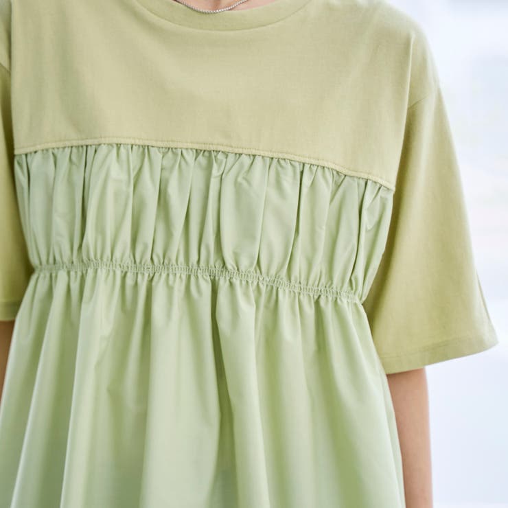 布帛ドッキング 切替ギャザーTシャツ | coen【women】 | 詳細画像20 