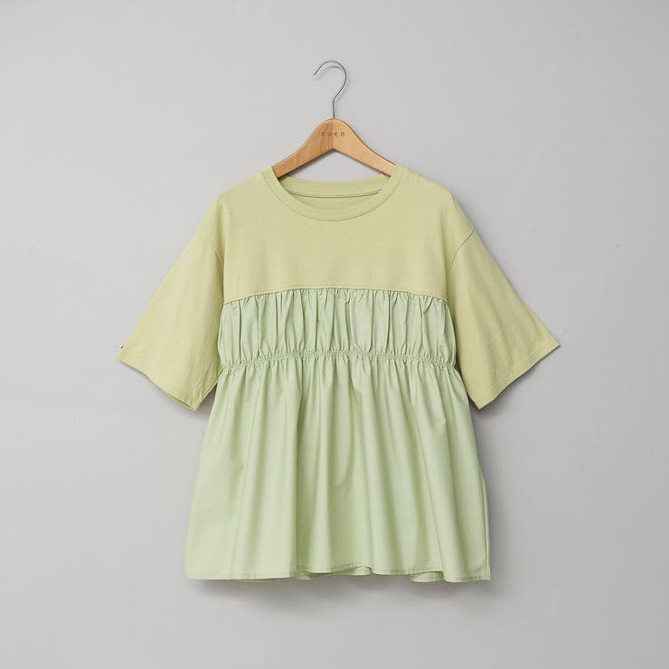 布帛ドッキング 切替ギャザーTシャツ | coen【women】 | 詳細画像21 