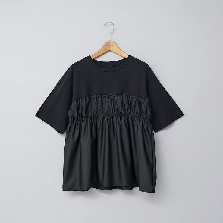 布帛ドッキング 切替ギャザーTシャツ | coen【women】 | 詳細画像23 