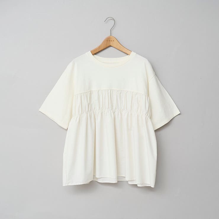 布帛ドッキング 切替ギャザーTシャツ | coen【women】 | 詳細画像25 