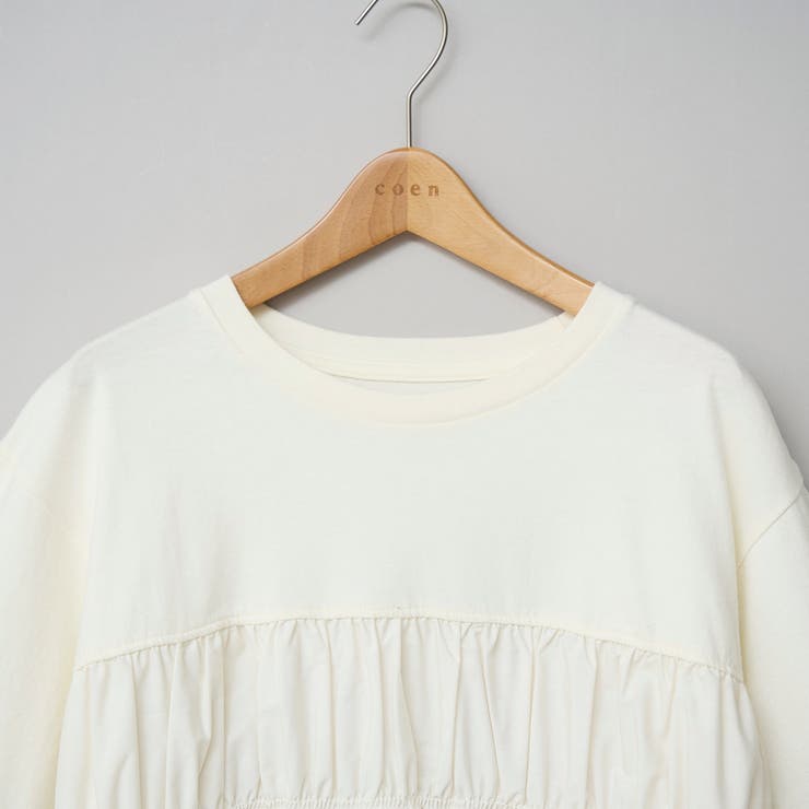 布帛ドッキング 切替ギャザーTシャツ | coen【women】 | 詳細画像27 