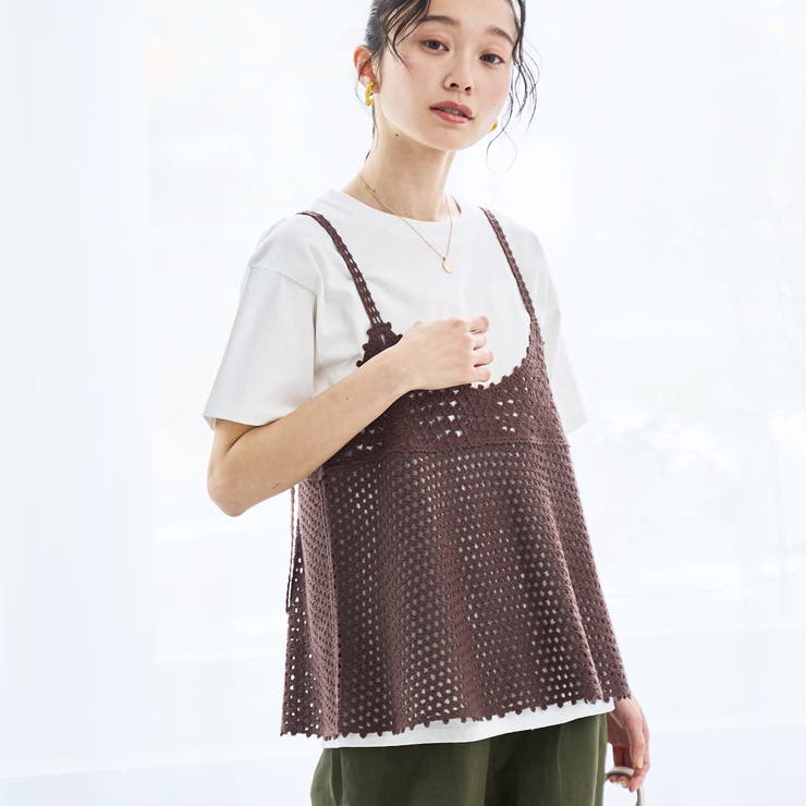 OFF WHITE | 【セットアイテム】クロシェキャミセットT | coen【women】