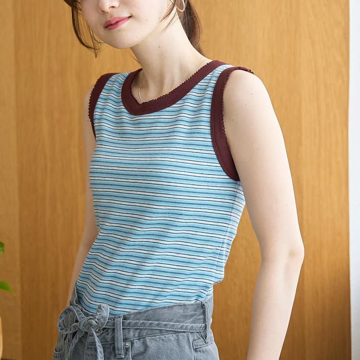 カップ付き マルチボーダータンクトップ | coen【women】 | 詳細画像15 