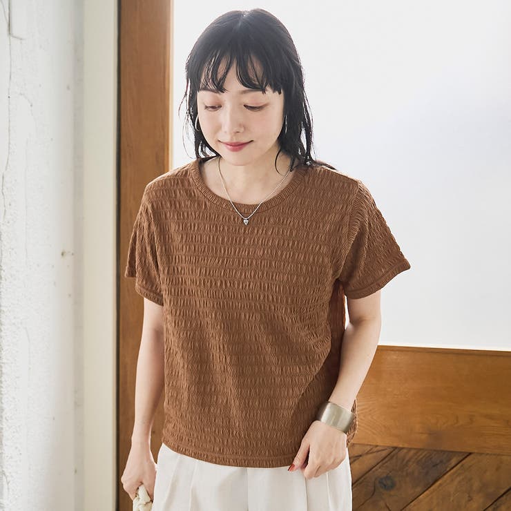シャーリング風コンパクト半袖Tシャツ | coen【women】 | 詳細画像16 
