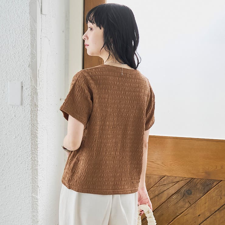 シャーリング風コンパクト半袖Tシャツ | coen【women】 | 詳細画像17 