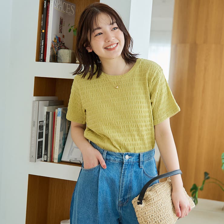 シャーリング風コンパクト半袖Tシャツ | coen【women】 | 詳細画像25 