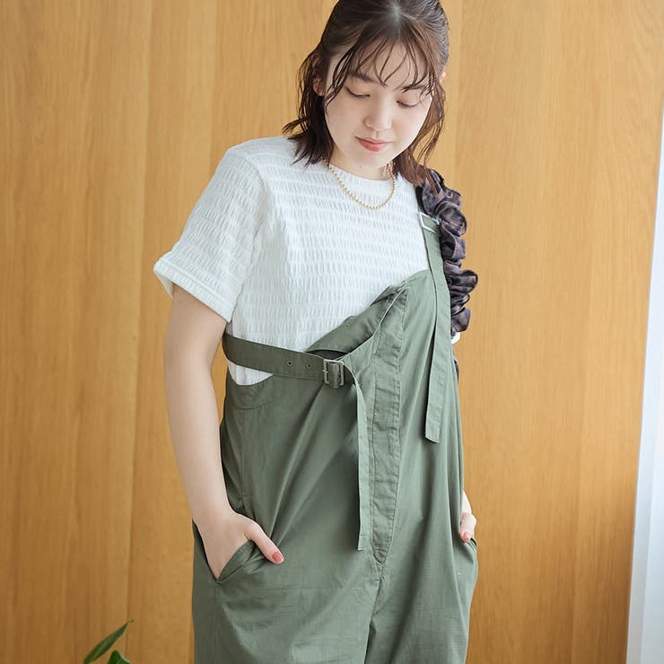 OFF WHITE | シャーリング風コンパクト半袖Tシャツ | coen【women】