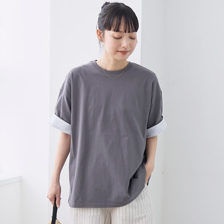 袖裏配色 ロゴ刺繍Tシャツ | coen【women】 | 詳細画像11 