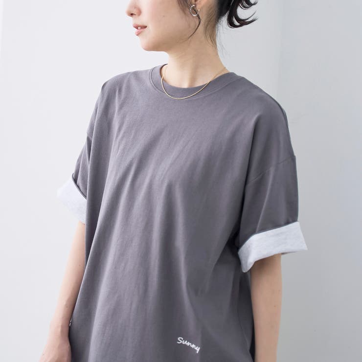 袖裏配色 ロゴ刺繍Tシャツ | coen【women】 | 詳細画像12 
