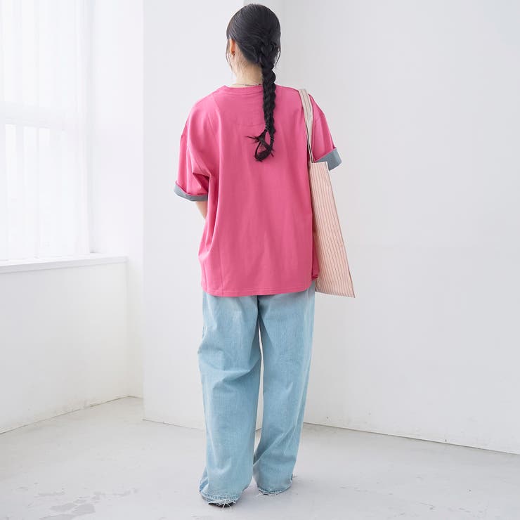 袖裏配色 ロゴ刺繍Tシャツ | coen【women】 | 詳細画像20 