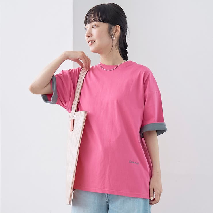 袖裏配色 ロゴ刺繍Tシャツ | coen【women】 | 詳細画像21 