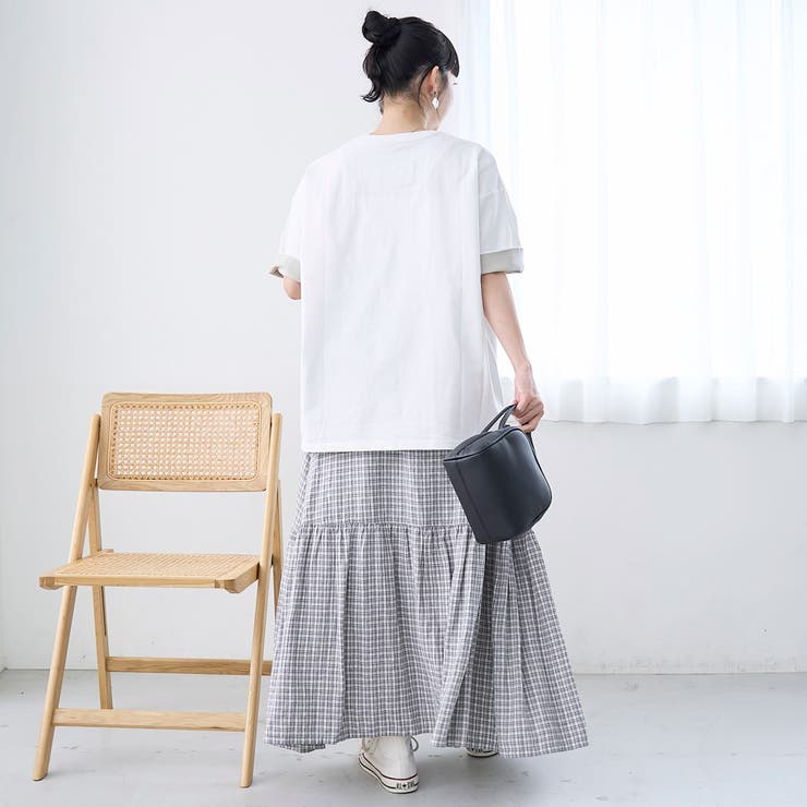 袖裏配色 ロゴ刺繍Tシャツ | coen【women】 | 詳細画像3 