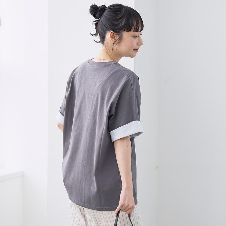 袖裏配色 ロゴ刺繍Tシャツ | coen【women】 | 詳細画像9 