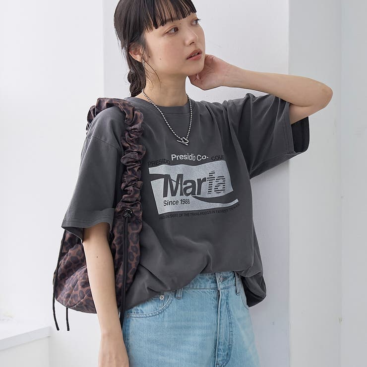 DK.GRAY | スポーティーロゴアソートプリントTシャツ | coen【women】