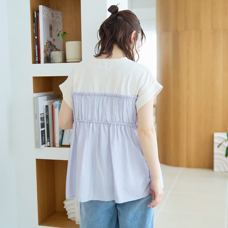 シアードッキング ギャザーフレンチスリーブTシャツ | coen【women】 | 詳細画像21 