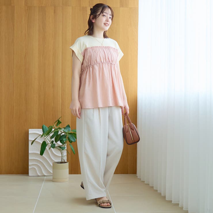 シアードッキング ギャザーフレンチスリーブTシャツ | coen【women】 | 詳細画像25 