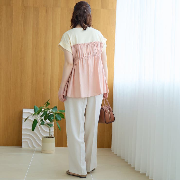 シアードッキング ギャザーフレンチスリーブTシャツ | coen【women】 | 詳細画像26 