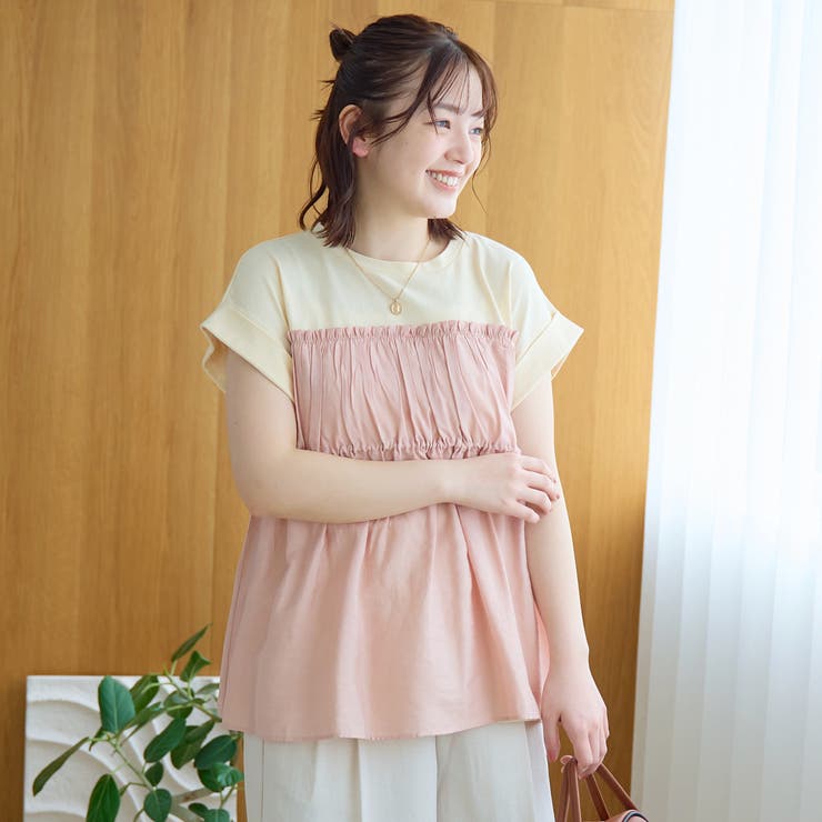シアードッキング ギャザーフレンチスリーブTシャツ | coen【women】 | 詳細画像27 