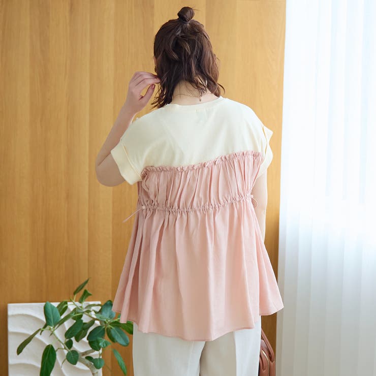シアードッキング ギャザーフレンチスリーブTシャツ | coen【women】 | 詳細画像29 