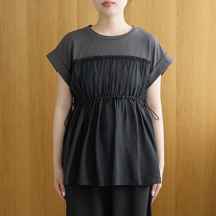 シアードッキング ギャザーフレンチスリーブTシャツ | coen【women】 | 詳細画像33 