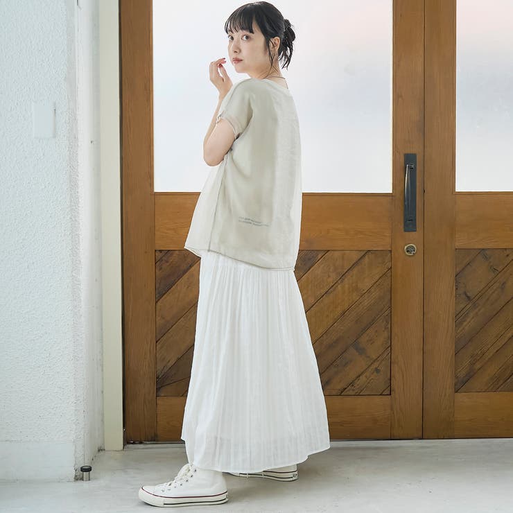 チビロゴ刺繍 オーガンジーシアーオーバーフレンチスリーブカットソー | coen【women】 | 詳細画像11 