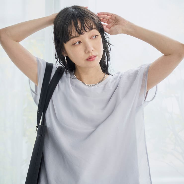 チビロゴ刺繍 オーガンジーシアーオーバーフレンチスリーブカットソー | coen【women】 | 詳細画像20 