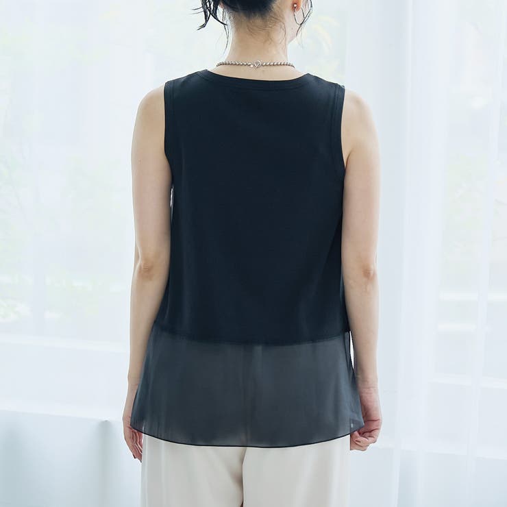 裾シアー切替 レイヤード風タンクトップ | coen【women】 | 詳細画像16 