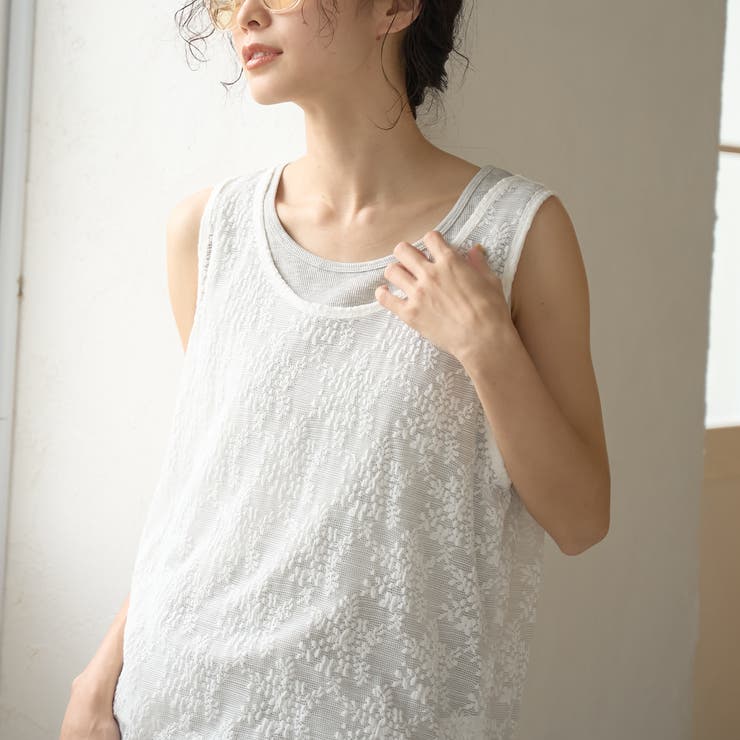 【セットアイテム】レースレイヤード タンクトップセット | coen【women】 | 詳細画像1 