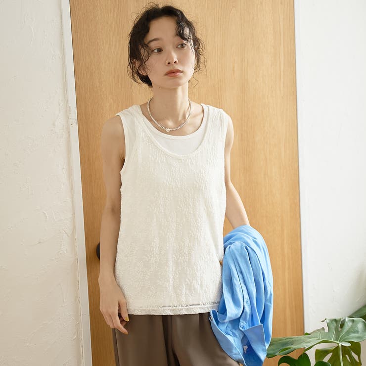 【セットアイテム】レースレイヤード タンクトップセット | coen【women】 | 詳細画像4 