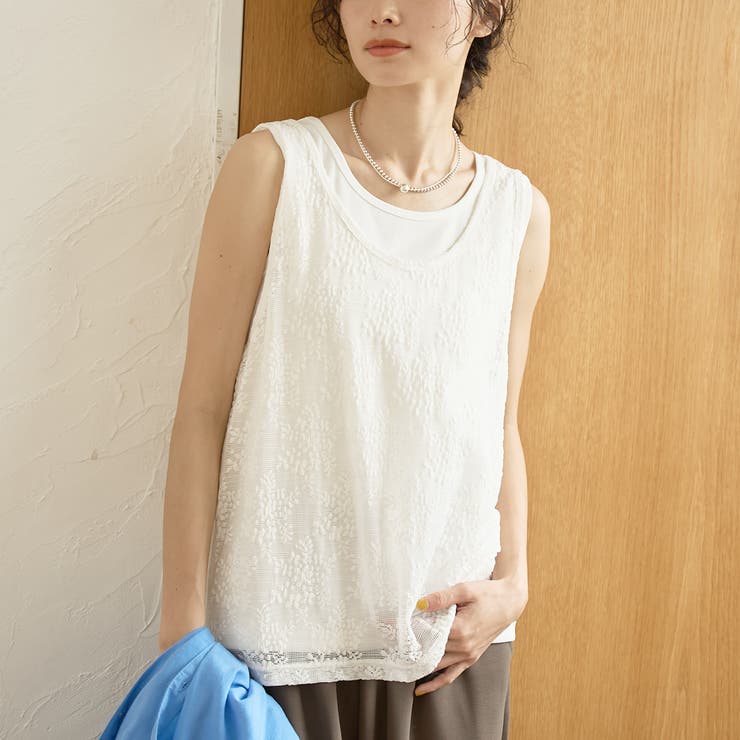 OFF WHITE | 【セットアイテム】レースレイヤード タンクトップセット | coen【women】