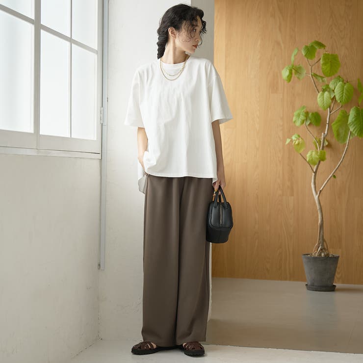 布帛ドッキング ピグメントフリルTシャツ | coen【women】 | 詳細画像2 