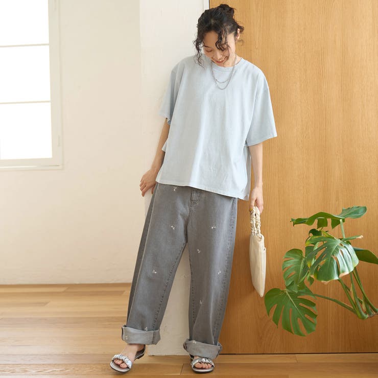 布帛ドッキング ピグメントフリルTシャツ | coen【women】 | 詳細画像24 