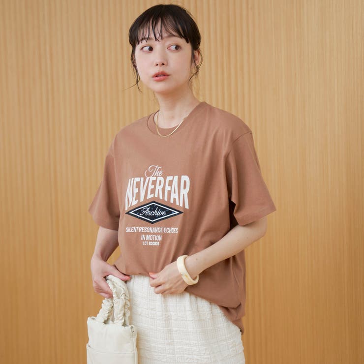フラワーワッフル刺繍 ロゴプリントゆるTシャツ | coen【women】 | 詳細画像12 