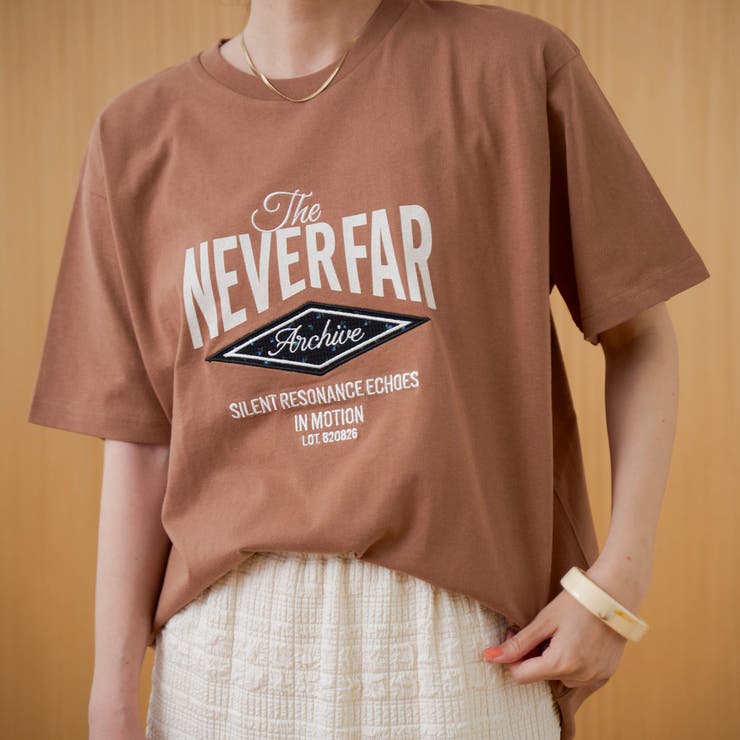 フラワーワッフル刺繍 ロゴプリントゆるTシャツ | coen【women】 | 詳細画像14 